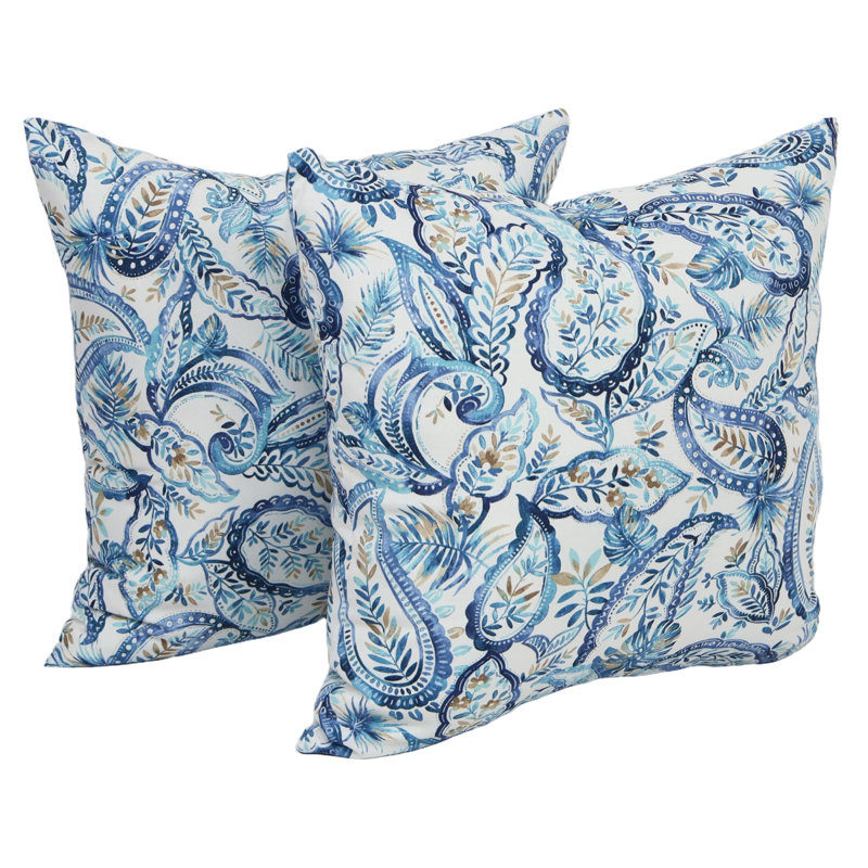 Outdoor 17" Pillow Cover & Insert, 17" H x 17" W, Faylinn Lapis