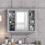 Armoire de rangement murale de salle de bain murale 35 po x 28 po, style moderne, espace de rangement dissimulé, espace, construction, solution-407438830-407438831