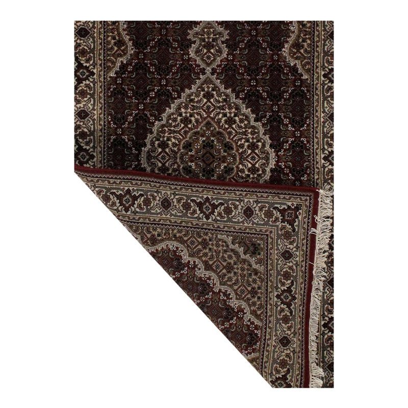 Tapis oriental gris en coton noué à la main 3 pi x 5 pi 5 po Mcquillin