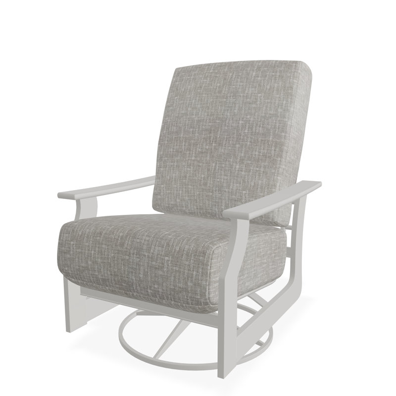 Chaise berçante pivotante en polymère St. Catherine, Neige, Étain