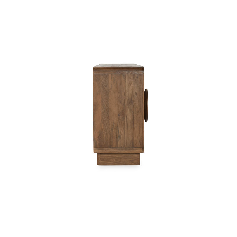 Vally 6-door Natural Mango Wood Sideboard Buffet