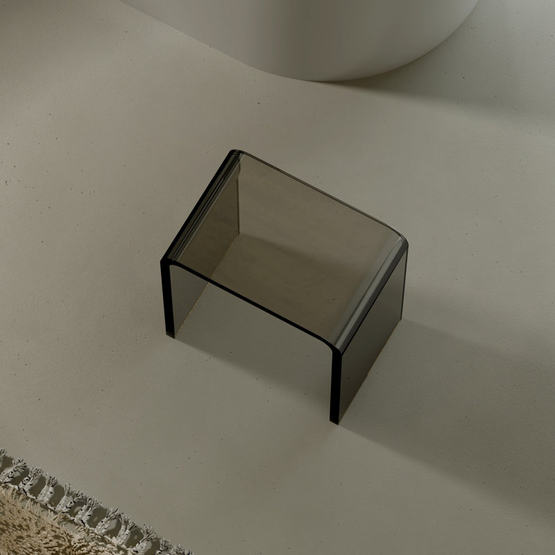 Tabouret de douche autoportant en résine 16 po x 11 po MonBlari, Noir transparent