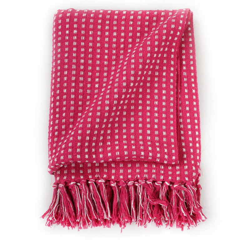 Chouhan Knitted Throw Blanket, Pink, W160 x L210cm