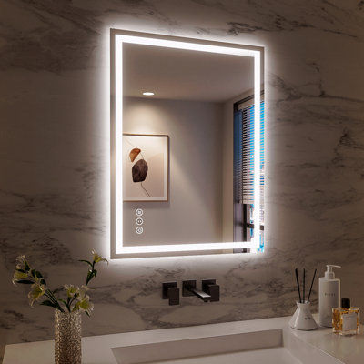Miroir décoratif de salle de bain sans cadre à DEL, miroir intelligent