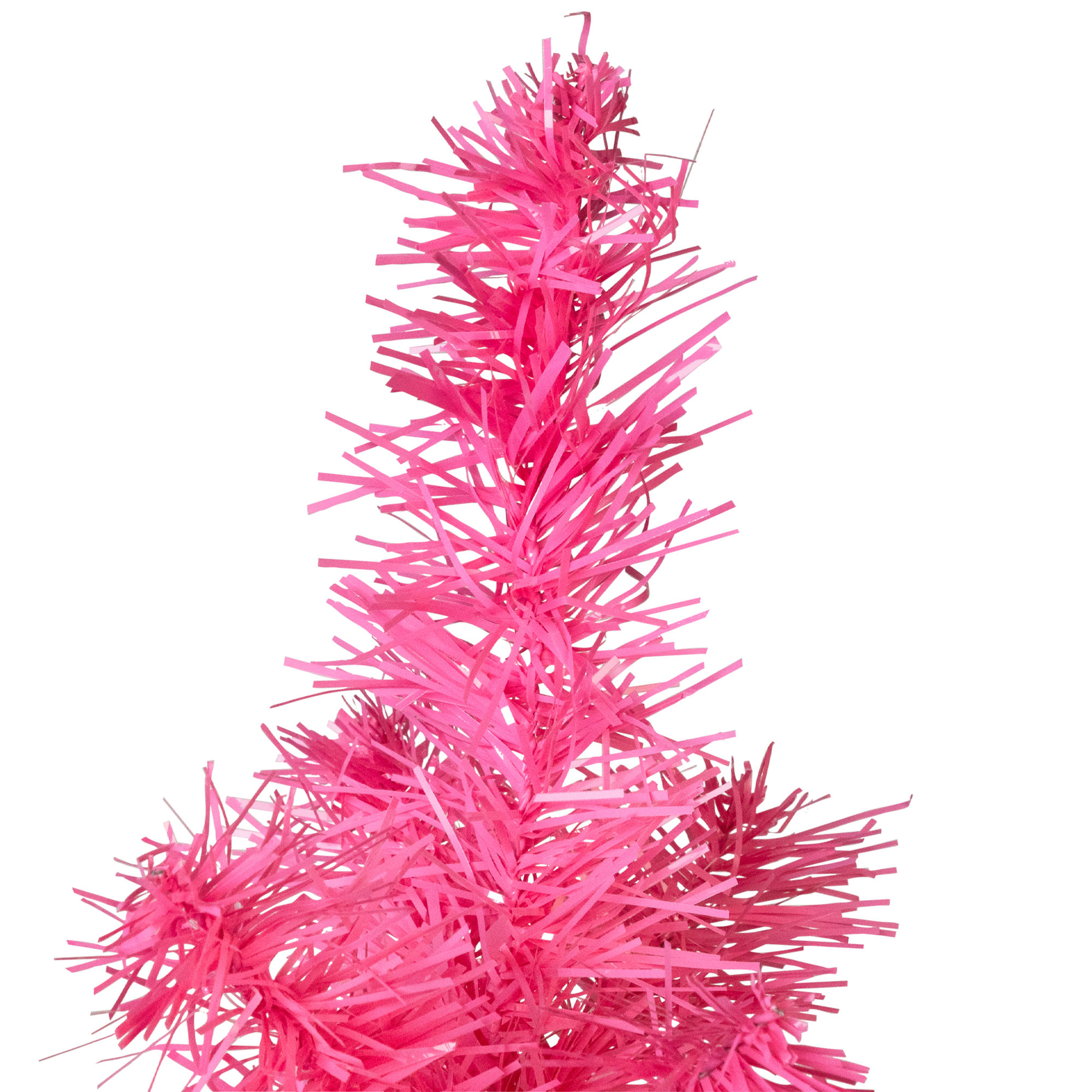 Artificial Tinsel Christmas Tree - 3' - Pink, Not Pre-Lit