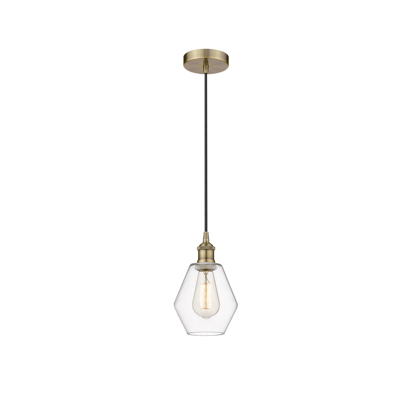 Gabbie 1 - Light Pendant, Antique Brass, Clear