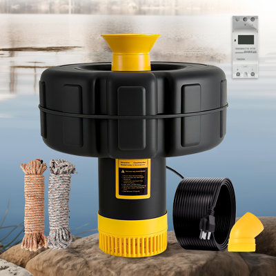  Pond Fountain Aerator, 1hp 15000 Gph Fountain Pump With Timer, 15a/110v 100ft Power Cord, 2 Spray Patterns, Energy-efficient Water Circulation For Ponds & Lakes