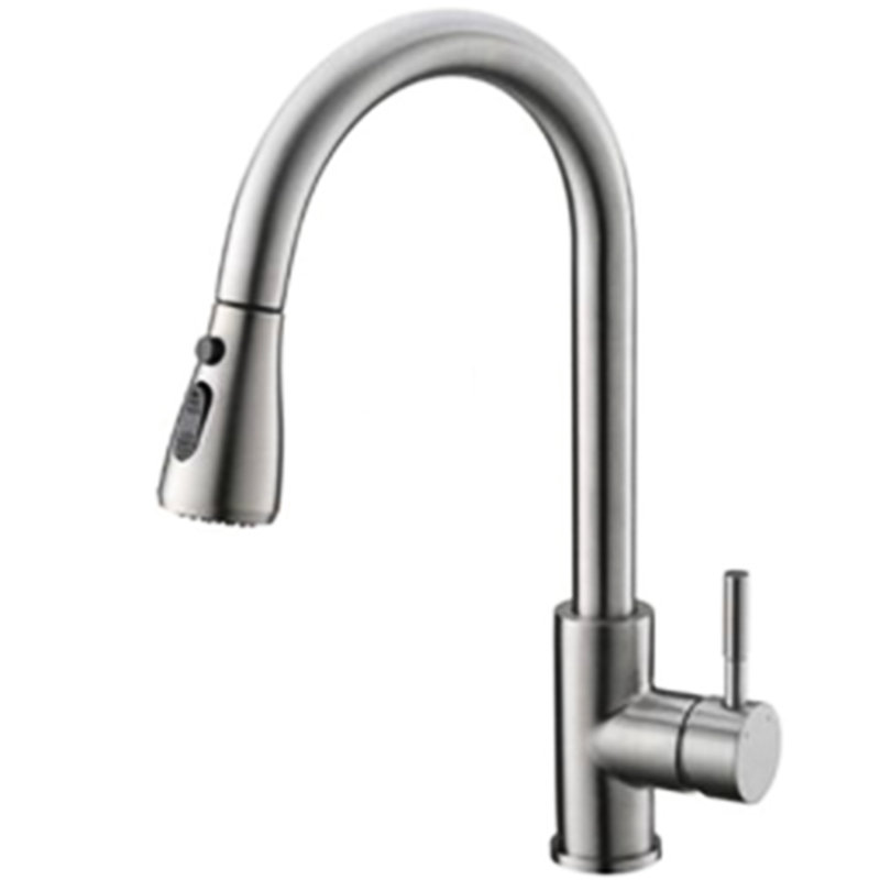 Kitchen Sink Faucet With Pull Down , Single Handle Brass, Brushed Nickel, Touch-On, 3 Modes Water Output, Simple Installation Procedure Technique Way