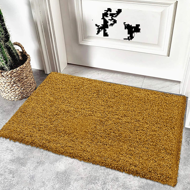 Solid Colour Shag Area Rug, Rectangle 60 x 110 cm