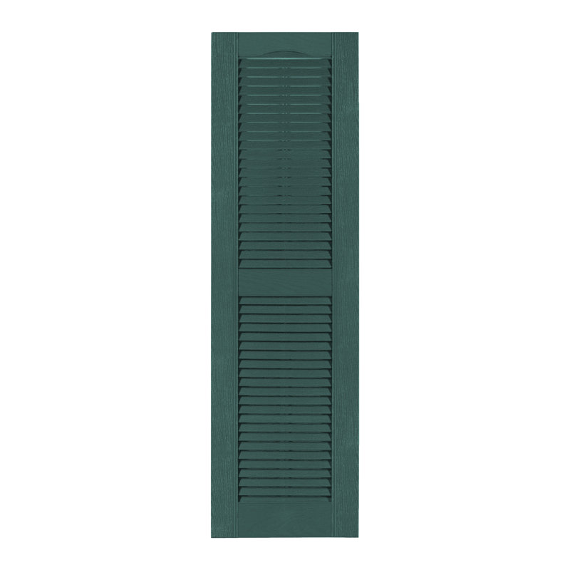 Volet à persiennes sur mesure avec dessus cathédrale, Vert pin, 82", 12"