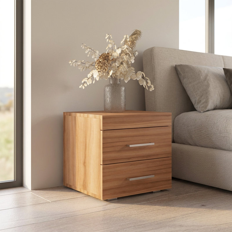 Table de chevet Perth avec finition mate, Brun