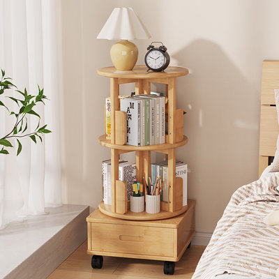 Mitthun Side Table with Rolling Wheels