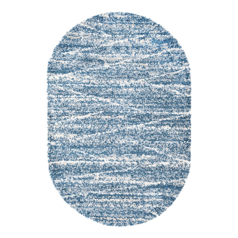 Abrahams Geometric Indoor Rug, Oval 5'3" x 8'
