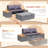 41.2" Patio Sofa Outdoor Lounge Chair Patio Daybed  Rattan Conversation Sets with Cushions & Storage Table,Purple-137006959