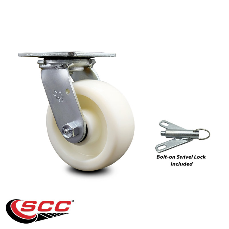 Nylon Caster with Roller Bearing and Swivel Lock