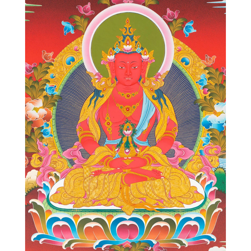 Bouddha Amitayus Thangka (Brocadeless Thangka)