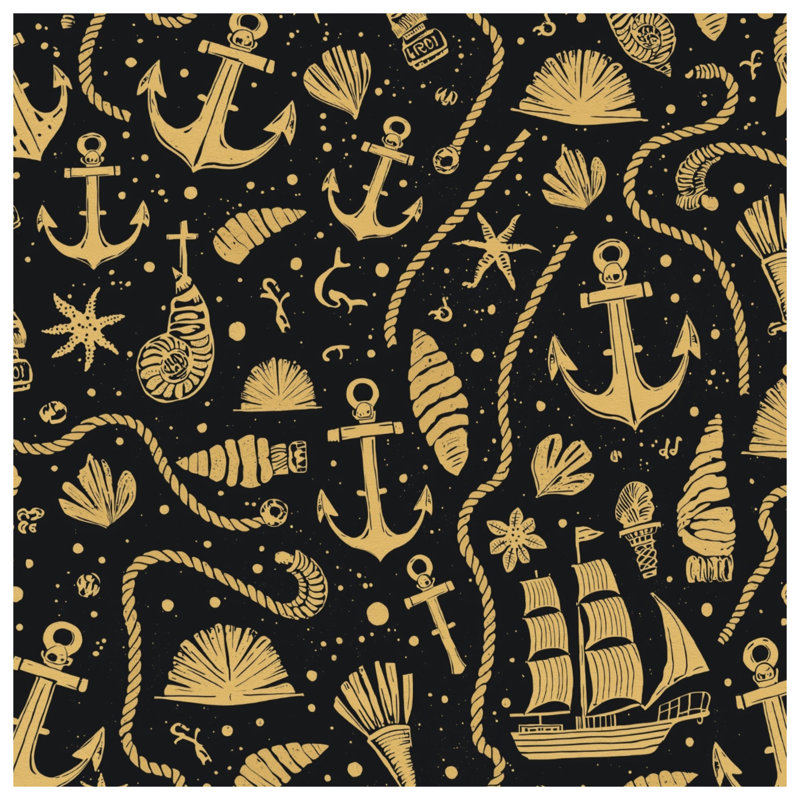 Rideaux de douche Nautical Sea Motifs, 70in W x 72in H