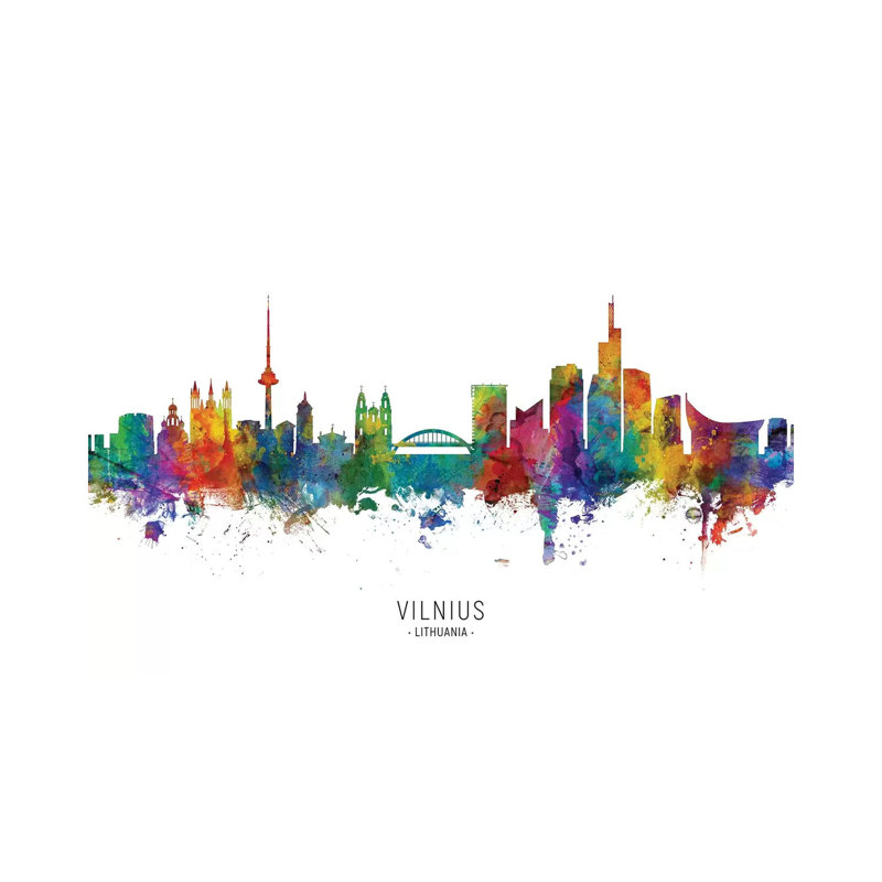 «Vilnius Tuscany Skyline» par Michael Tompsett, impression sur toile tendue, H 8 po x l 12 po x P 0,75 po