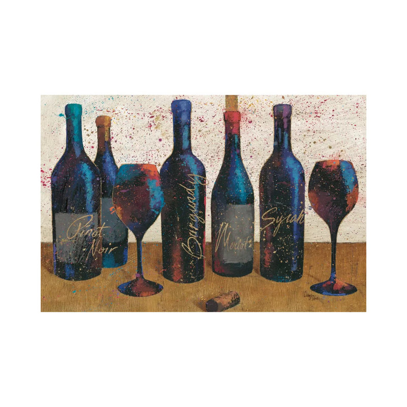 «Wine Splash Light I» par All That Glitter - reproduction d'art, H 40 po x l 60 po x 1,5 po, Toile tendue