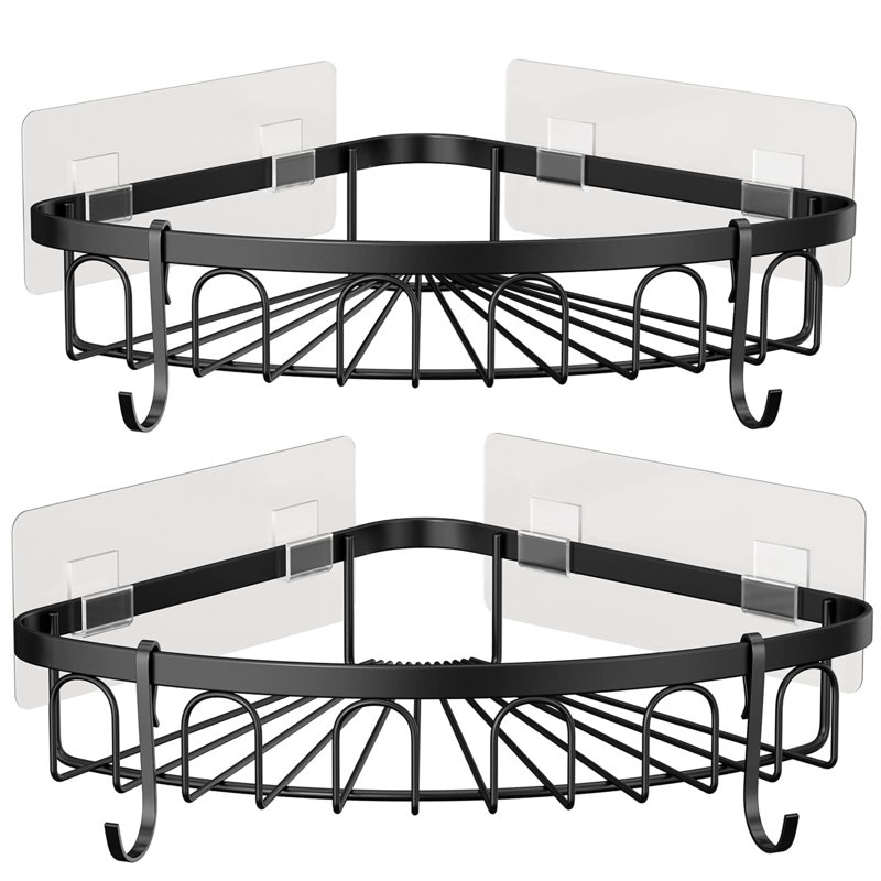 Tansey Adhesive Shower Caddy, Black