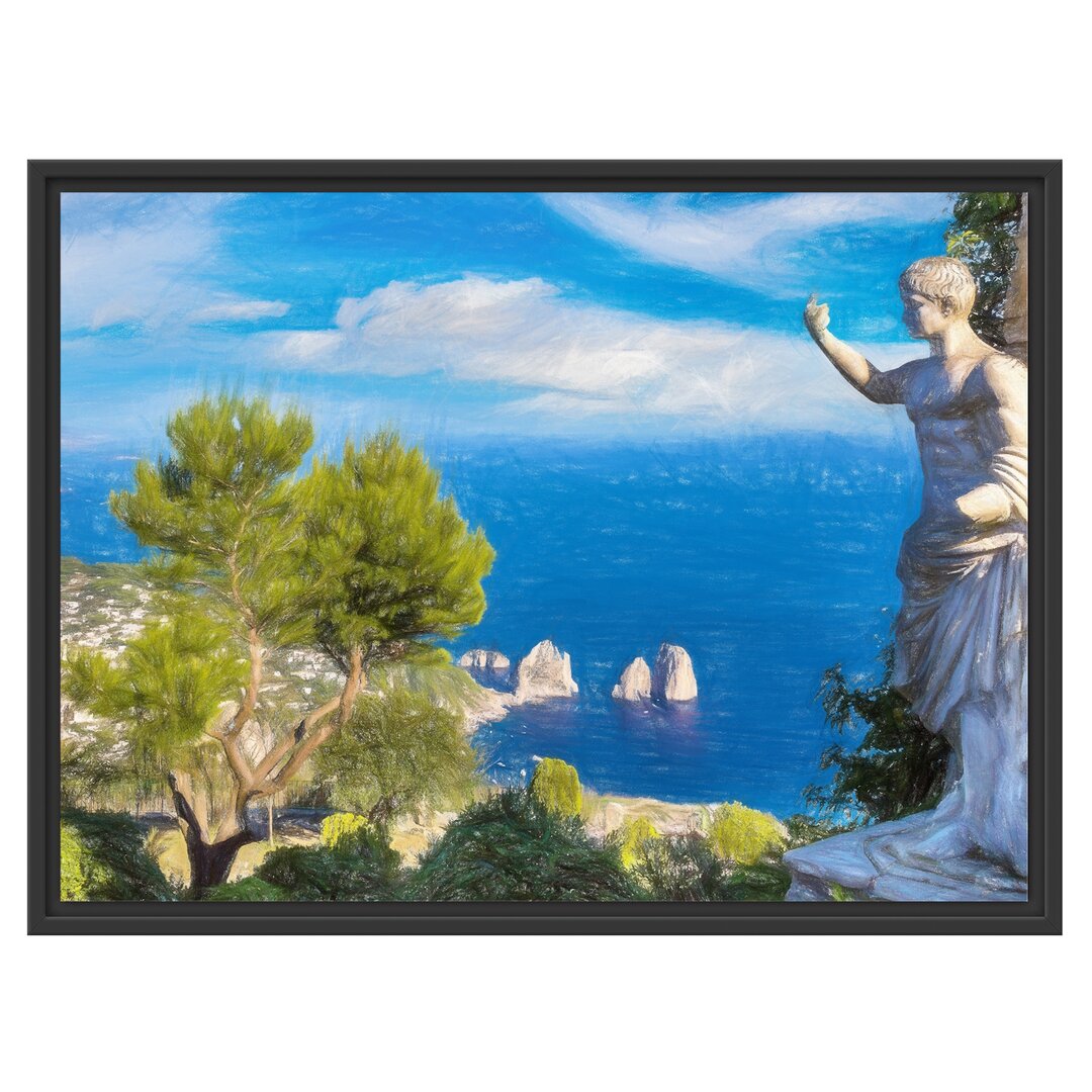 Gerahmtes Wandbild Insel Capri in Italien