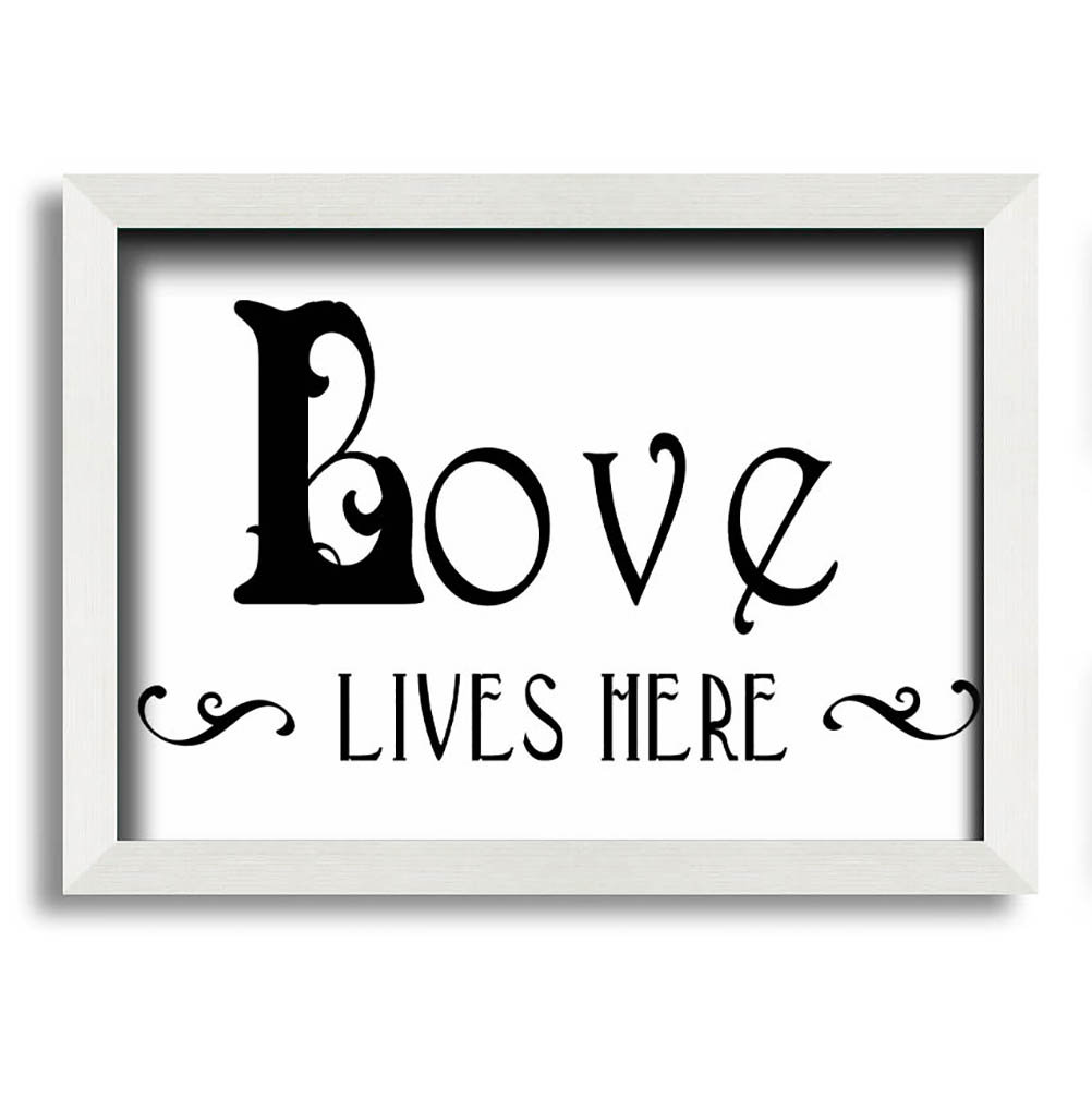 Refton Love Quote Love Lives Here Vines Gerahmter Druck Wandkunst