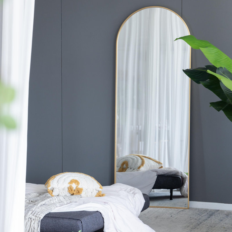 Miroir moderne et minimaliste, Doré