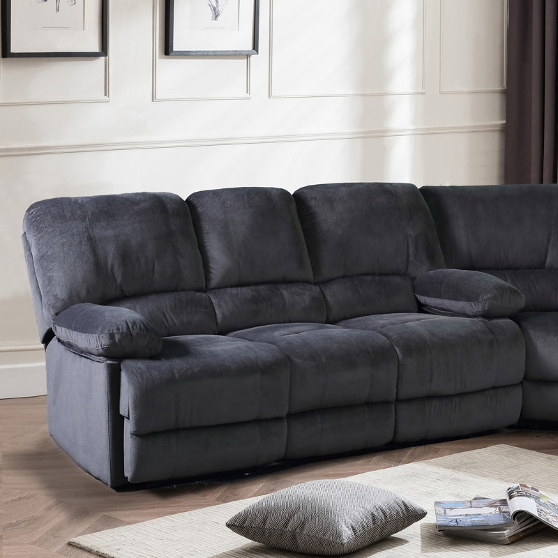 Lerch Upholstered 81'' Reclining Sofa, Gray