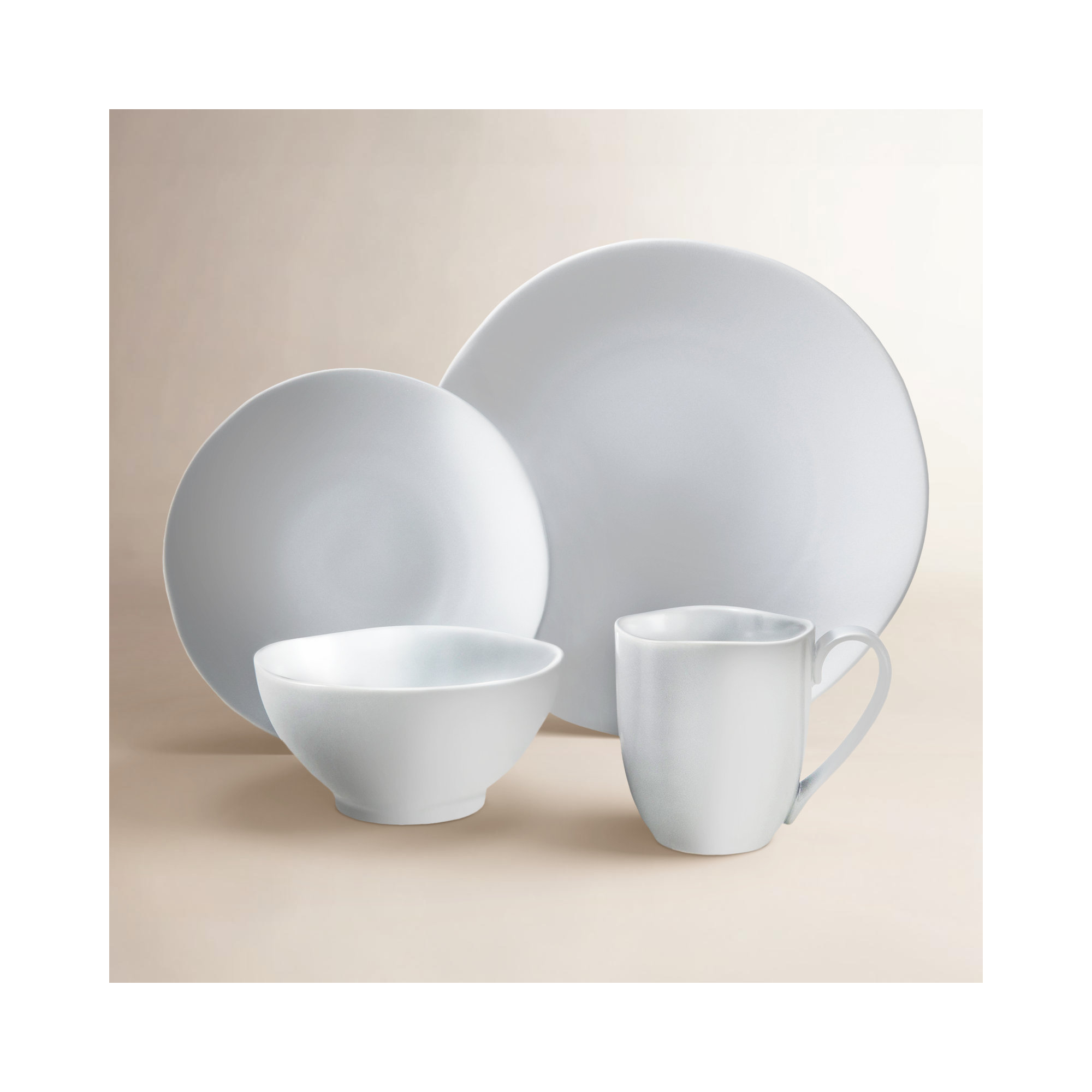 Fortessa Heirloom 16 Piece Dinneware Set, Service for 4, Smoke Gray