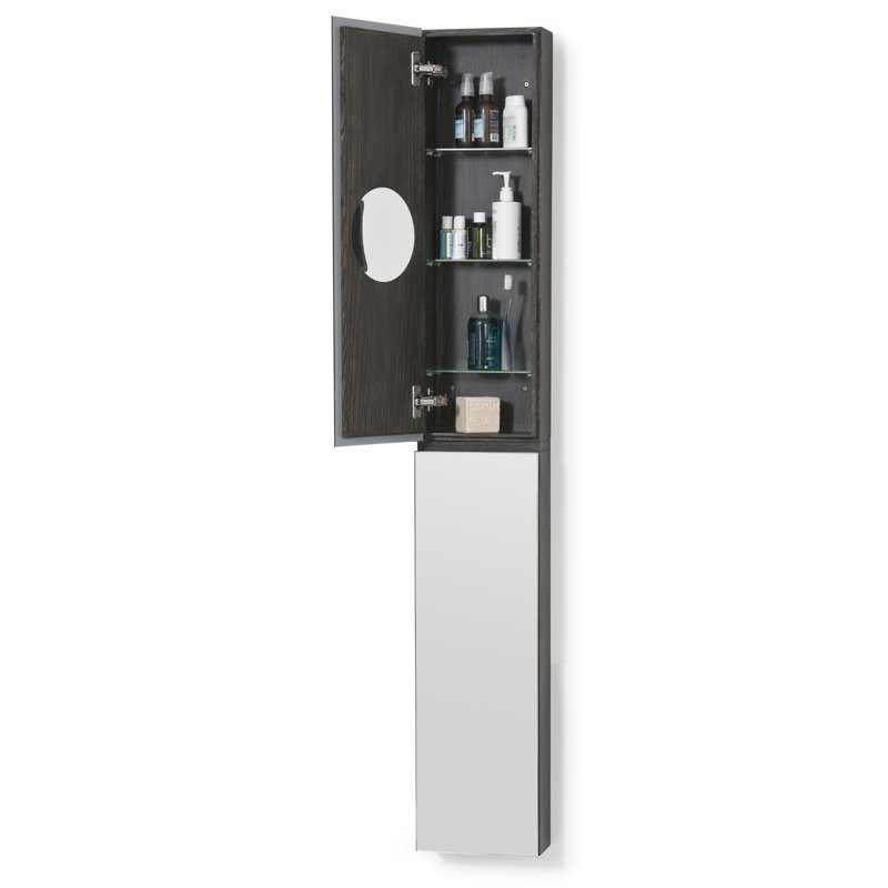 Mendocino Solid Wood Bathroom Cabinet, Dark Oak