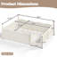 Lit double Montessori avec garde-corps pleine longueur, bibliothèque, base de lit pour enfant beige-1661120368-1661120372