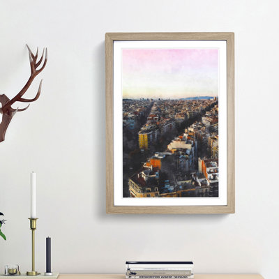 View of Barcelona in Spain - Picture Frame Painting Print