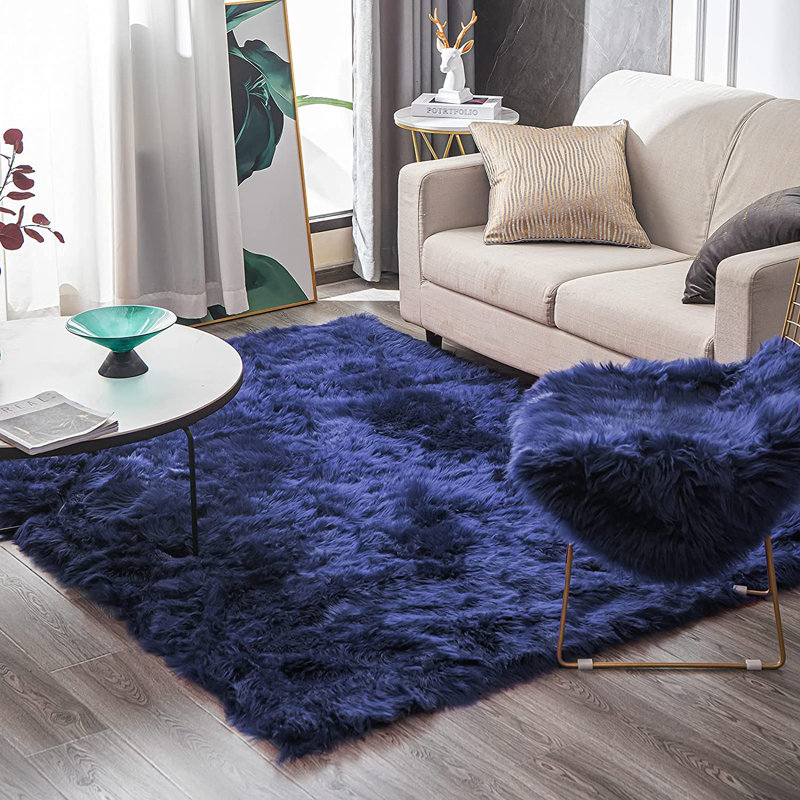 Tapis bleu marine 5 pi x 7 pi Palvinder