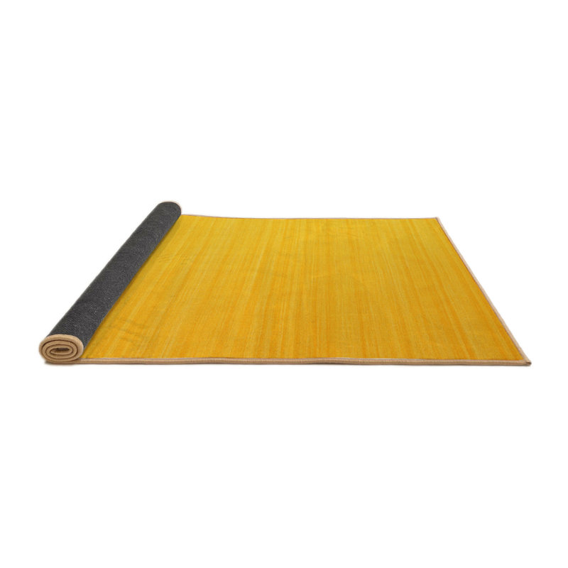 Tapis de zone jaune contemporaine, Carré 7 pi