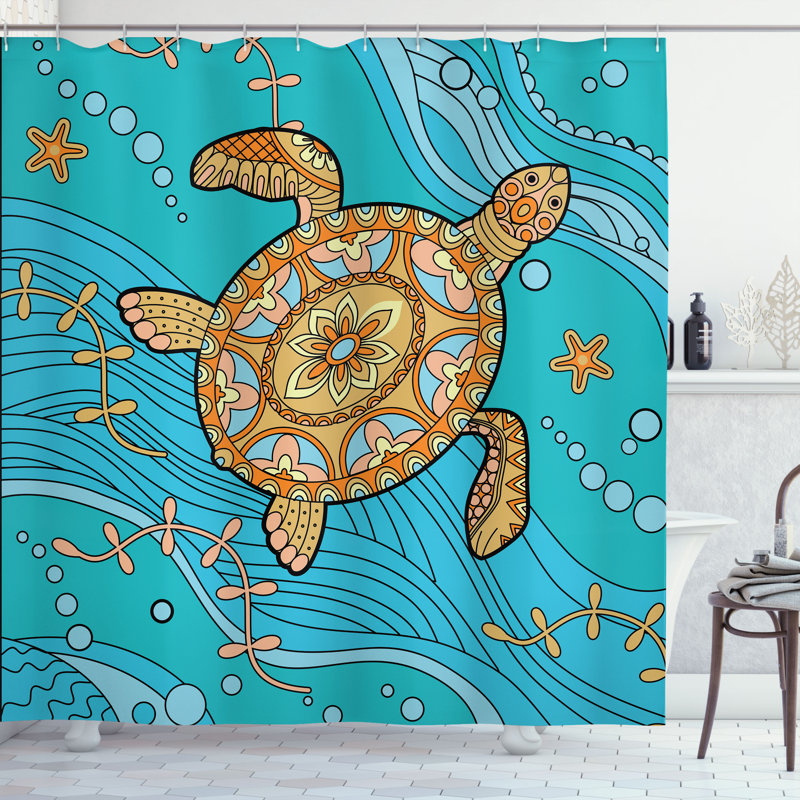 Shower Curtain with Hooks Included, 75"H x 69"W