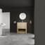 Meuble-lavabo autoportant de 30 pouces avec lavabo en céramique, portes à fermeture douce et finition en chêne élégant pour des salles de bain durables et élégantes-126233477