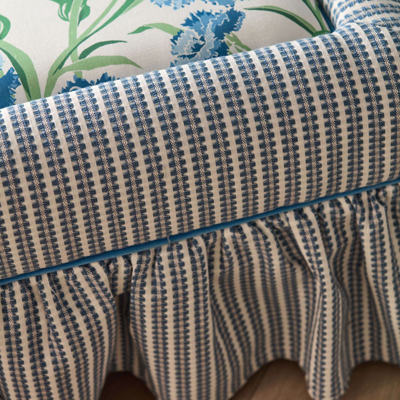 Pepita Stripe, Sky/Linen
