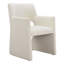 Chaise de salle à manger rembourrée blanche en faux lin