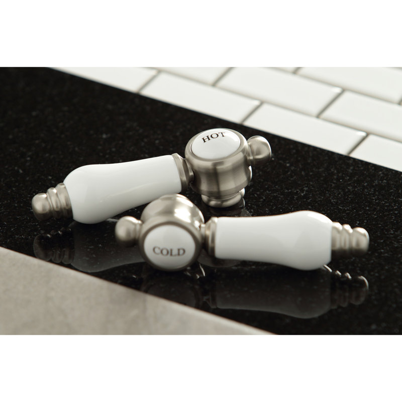 Kingston Brass Bel-Air Two-Handle 2-Hole Deck Mount Bar Faucet, Brushed Nickel