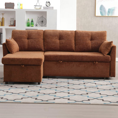 L-Shaped Sofa With Storage And Pull-Out Bed
