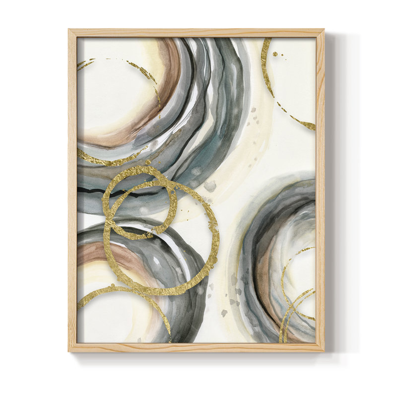 «Gold Elasticity I», reproduction encadrée - bois massif, 21" H x 17" W, Natural
