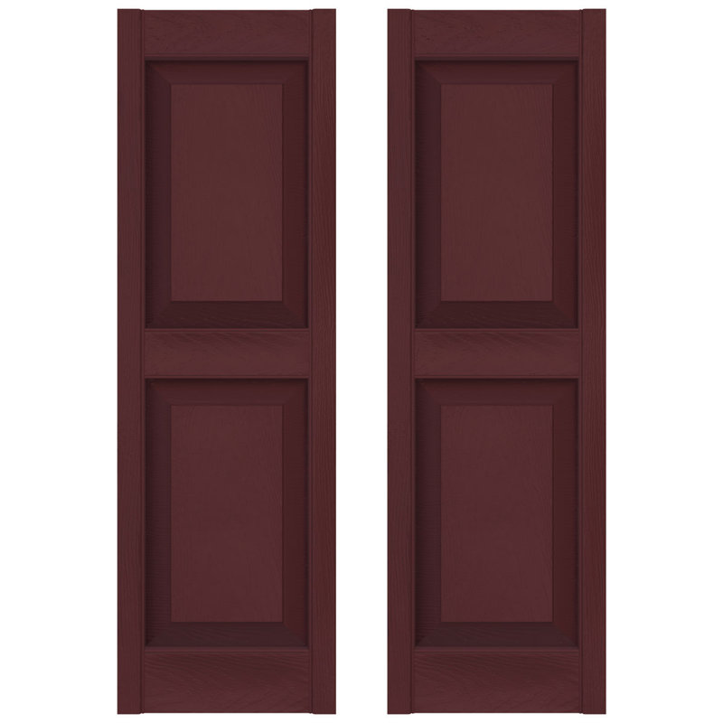 Builders Edge, panneaux sur mesure, volets surélevés, avec persiennes, Bordeaux, 12 po, 46 po