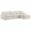 Canapé modulaire rembourré 130 pièces 4 pièces 130,7 po avec coussins en mousse et structure en bois massif-1042011381