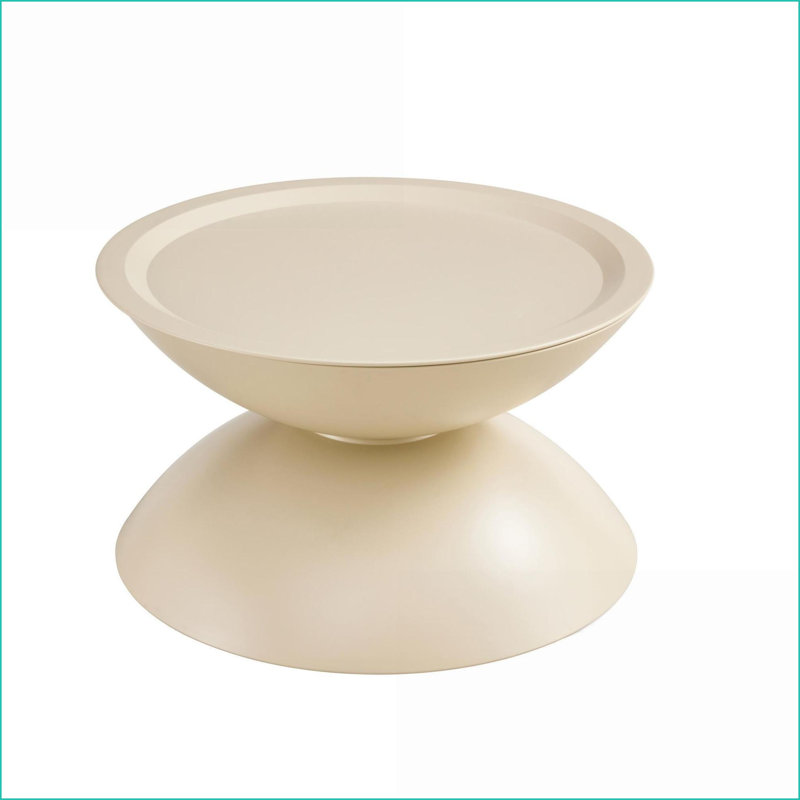 Table basse en marbre avec lit pour chat intégré, base en acier peu encombrante pour le salon