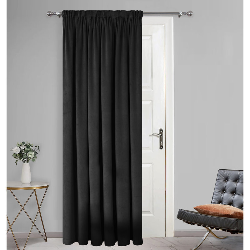 Reya Velour Room Darkening Single Curtain Panel, 114cm Width x 213cm Drop