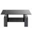 Table basse rectangulaire en verre trempé avec tablette-94441980-94441979