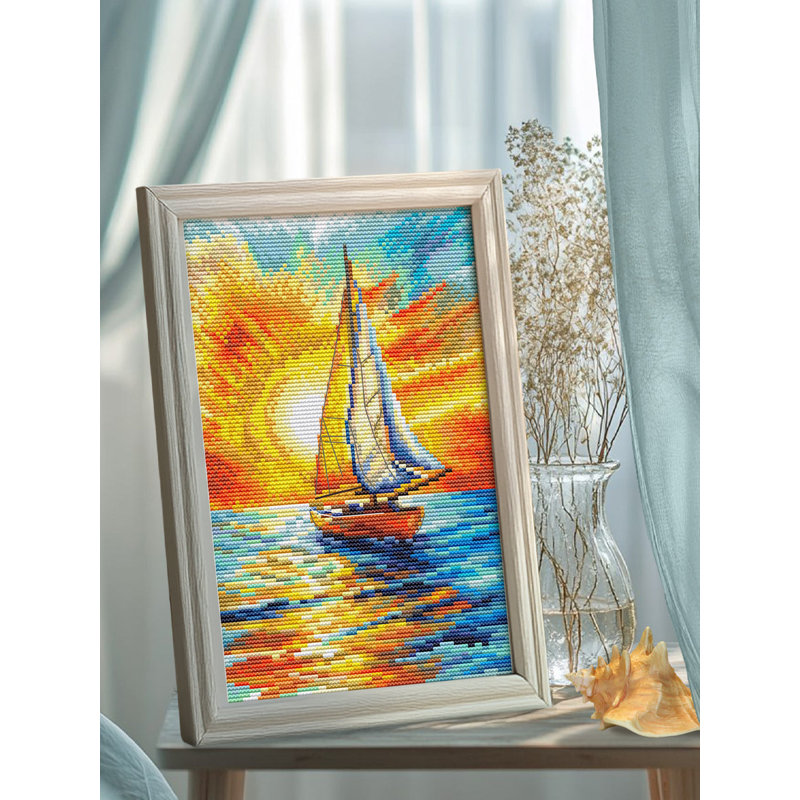Trousse de broderie au point de croix compté « Voiles au soleil » BC8101