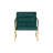Radia Tufted Velvet Upholstered Armchair – Modern Accent Armchair with Gold Sled Base, Perfect for Dining or Lounge Seating-974993673