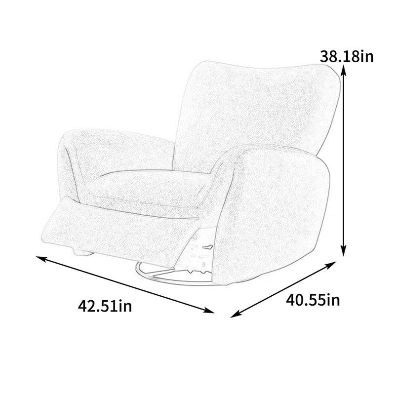 Fauteuil inclinable rembourré Olibel, Gris