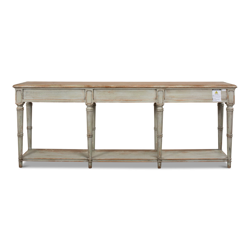 Chantal 93'' W Solid Wood Console Table, Natural Pine/Sage